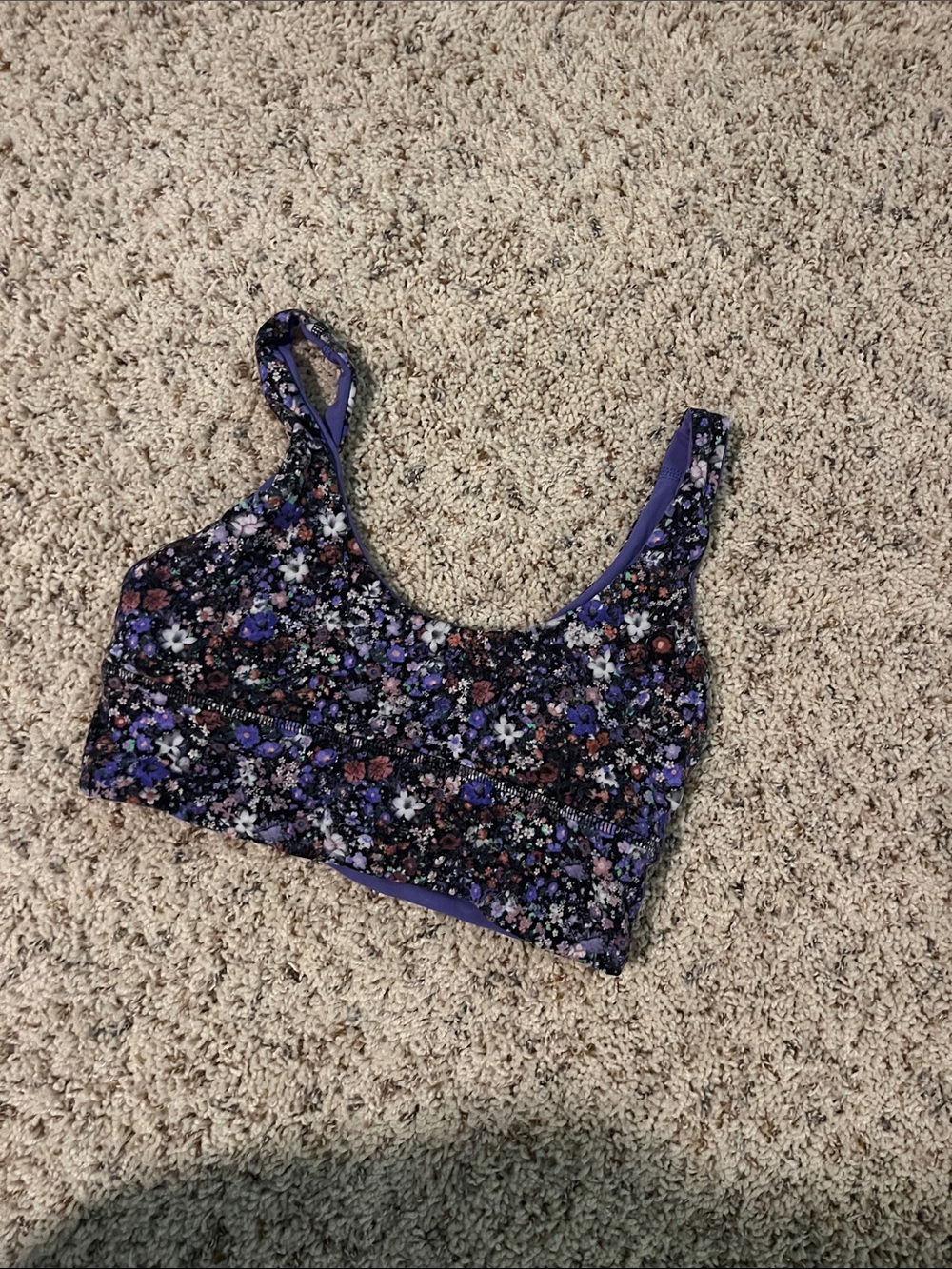 lululemon athletica Purple Floral Reversible Sports Bra